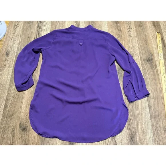 41 Hawthorn Purple Split Neck Button Front 3/4 Sleeve Blouse Size Medium - Picture 2 of 11